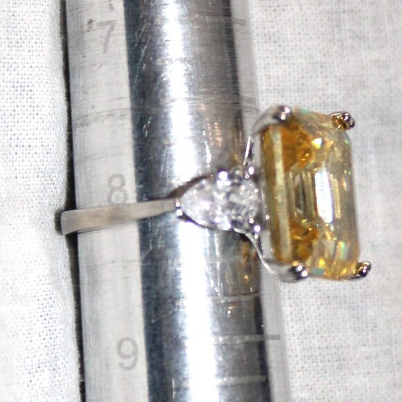 Sterling Silver Yellow & White Cubic Zirconia Ring FZN - Picture 6 of 7